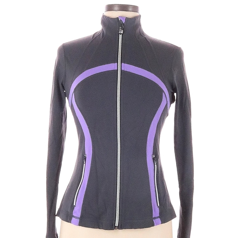 Lululemon Athletica Women Gray Purple Track Jacket Size 4